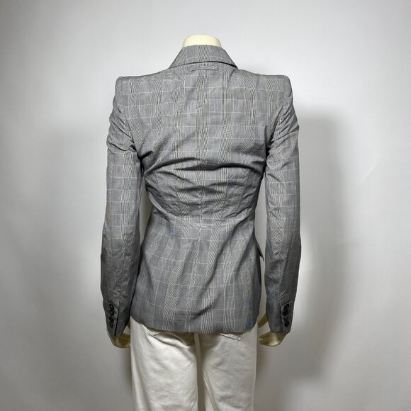 JPG Gaultier 2 Black/White/Pink Plaid Cotton DB Jacket - Picture 3 of 9